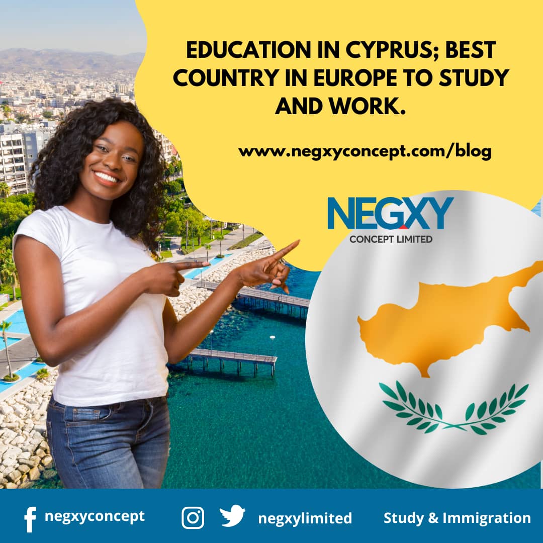 A picture from Negxy Concept Limited, a study abroad agency in Lagos, Nigeria that reads 'Education in Cyprus for International students'