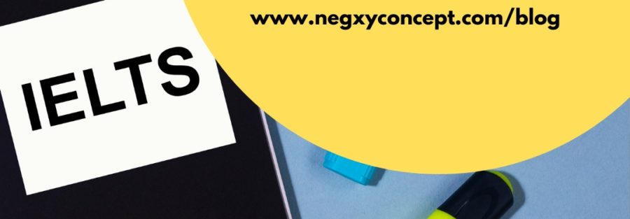A picture from Negxy Concept Limited, a study abroad agency in Lagos, Nigeria, that reads ' IELTS and Other English Level Tests'