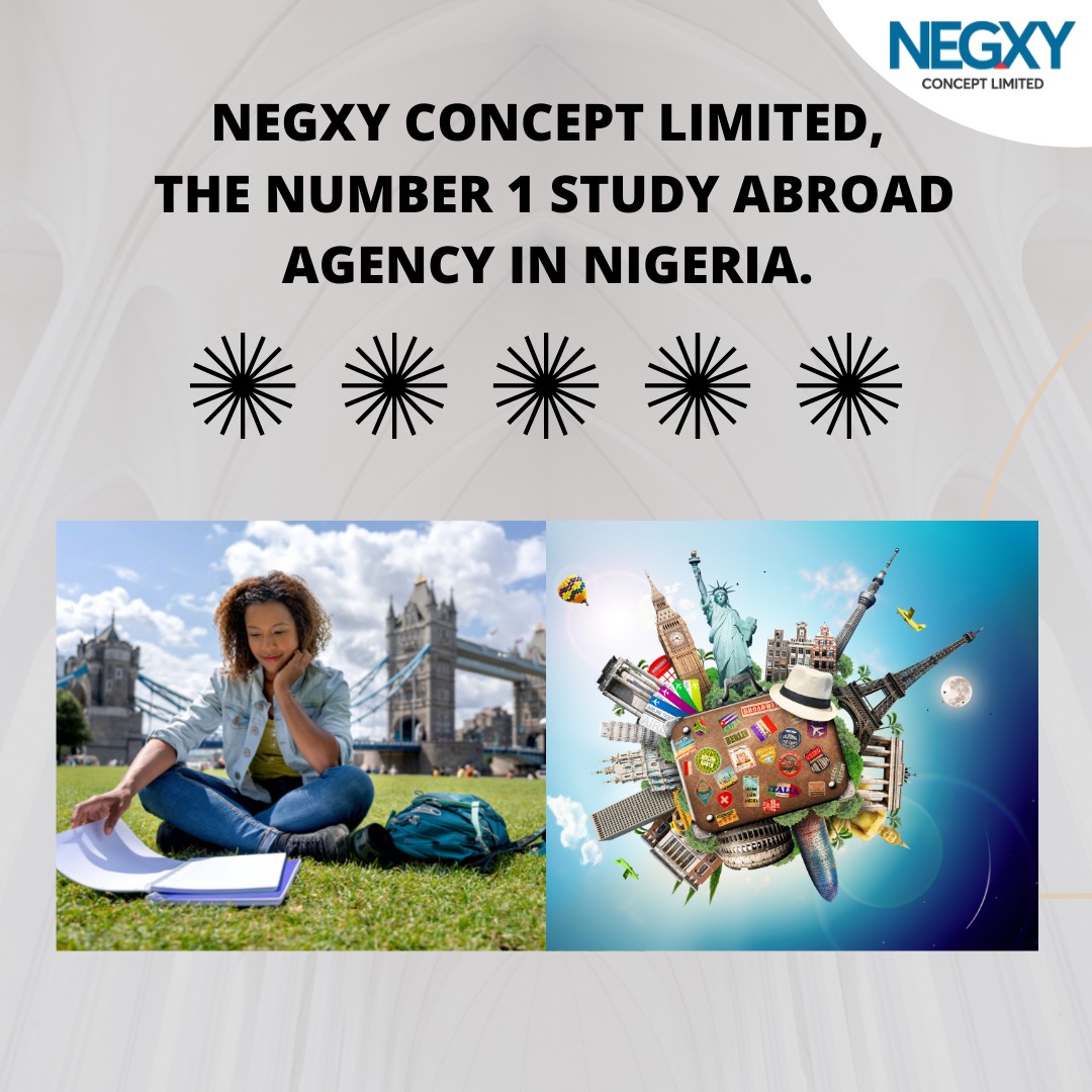 A picture that reads, negxy concept limited, the number 1 study abroad agency in Nigeria
