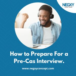 A picture that reads, How to Prepare for a Pre-Cas Interview to study in the UK, for a successful admission. 