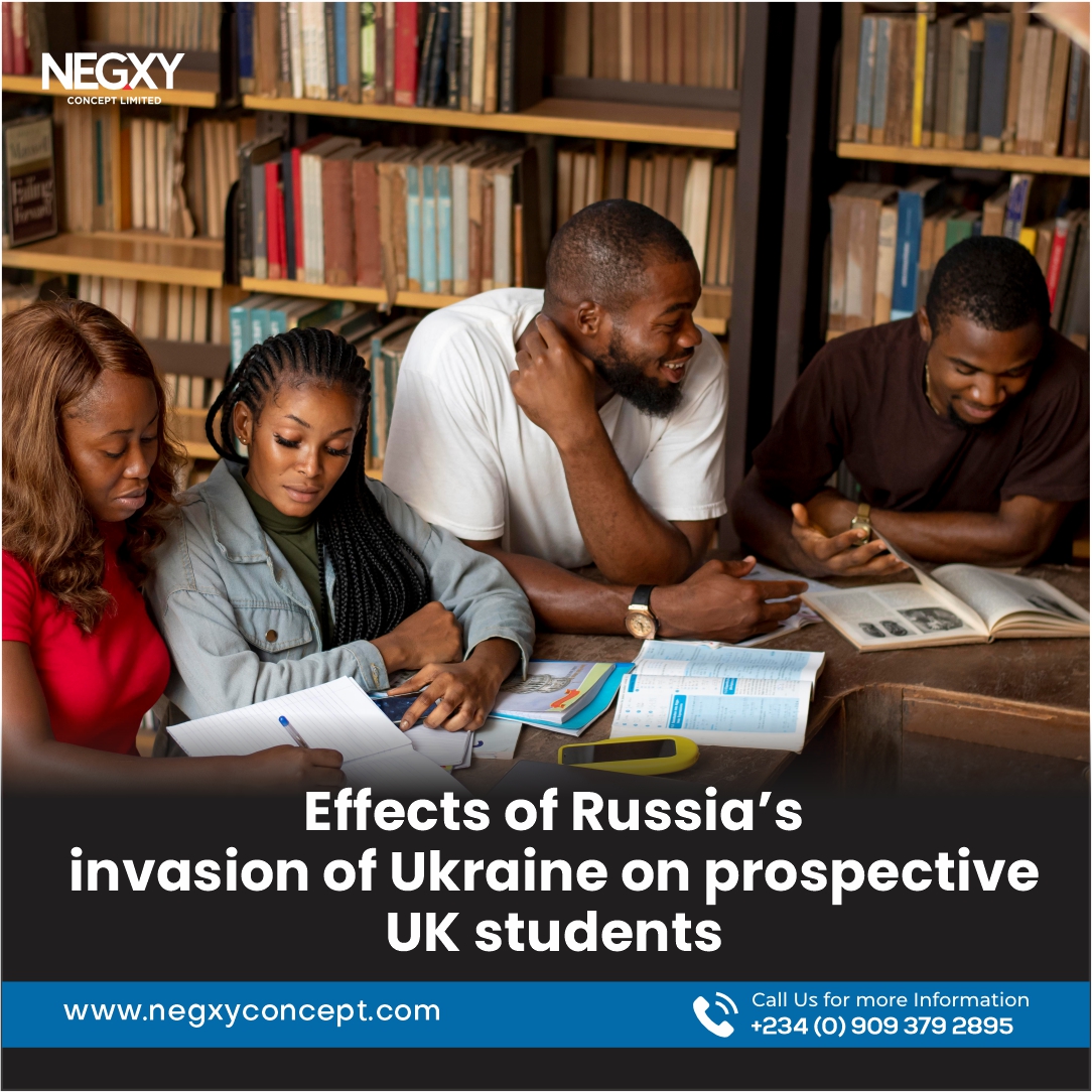 An image that reads effects of Russia’s invasion of Ukraine on Prospective UK Students