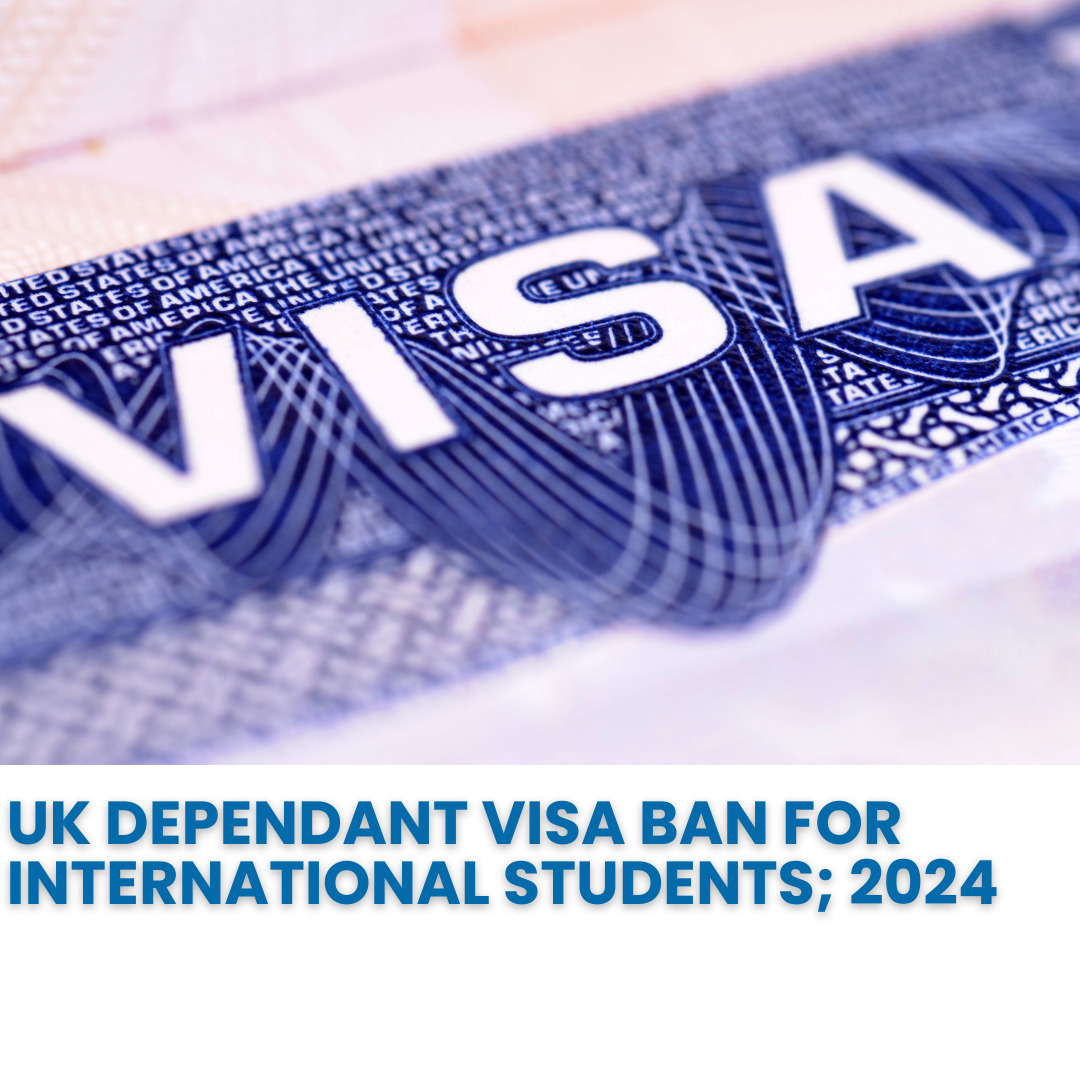 A picture that reads; UK Dependant Visa Banned for International Students
