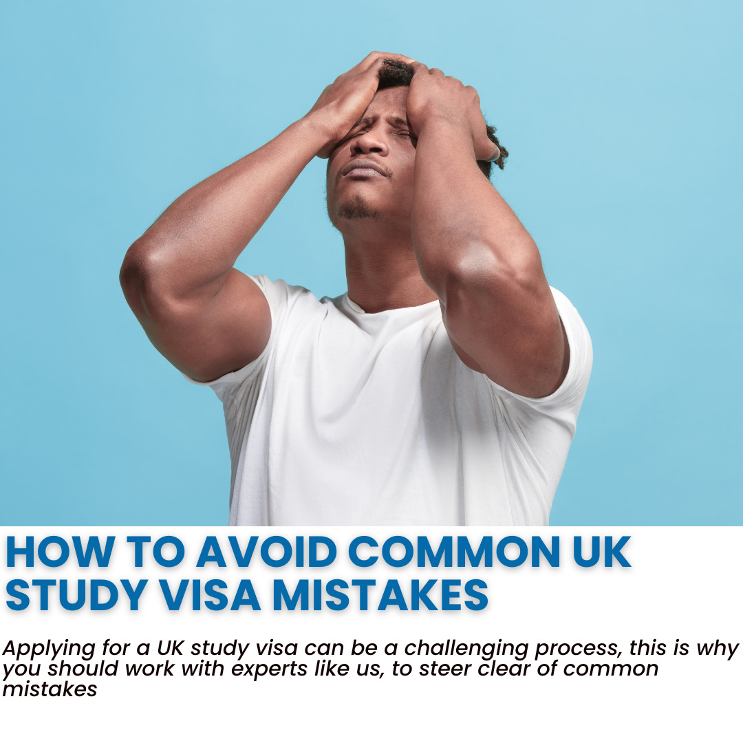 A picture that reads how to avoid common UK study visa mistakes
