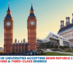 A picture that reads, 'UK Universities accepting Benin Republic, HND & Third-class Degrees